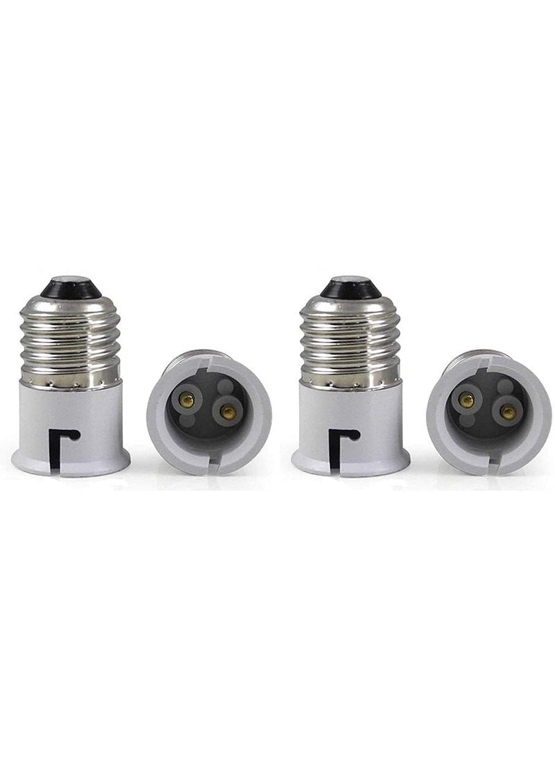 Homenique Homenique White Copper E27 to B22 Bulb Convertor Holder Lamp Base Socket Screw to Light Bulb Adapter Converter for Metal Ed Halogen Lamp Base Adapter Pack of 4  - Image 1