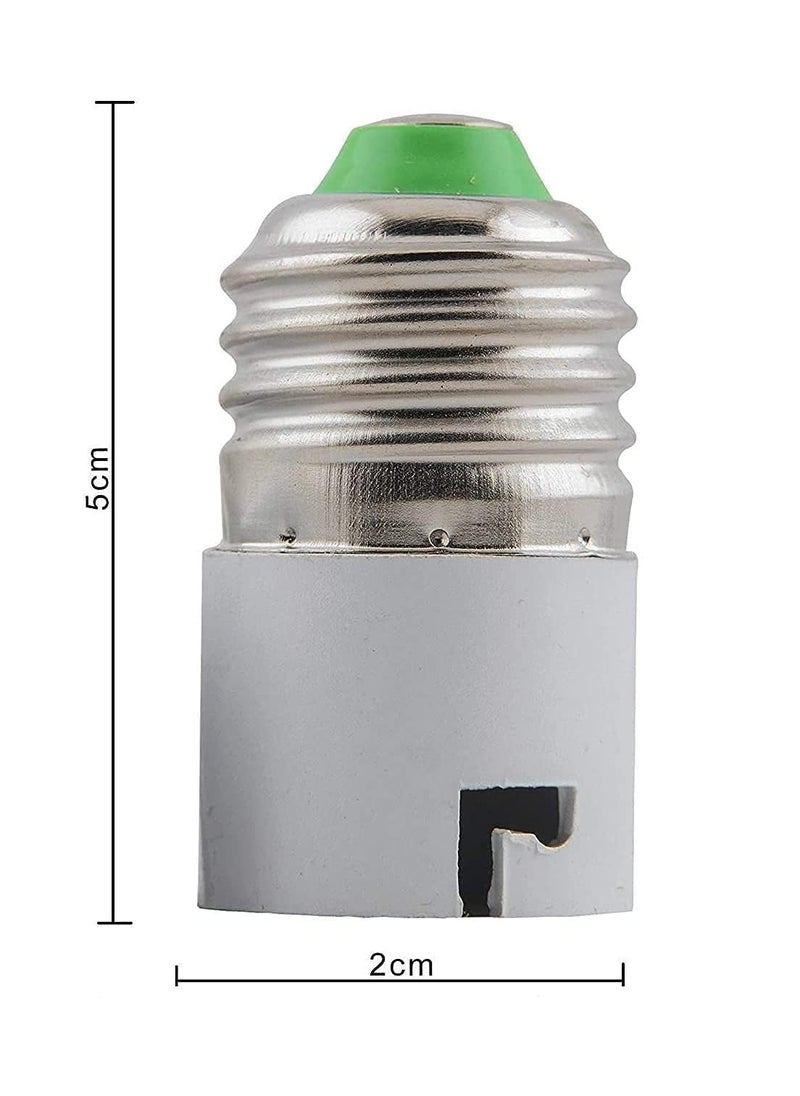 Homenique Homenique White Copper E27 to B22 Bulb Convertor Holder Lamp Base Socket Screw to Light Bulb Adapter Converter for Metal Ed Halogen Lamp Base Adapter Pack of 4  - Image 2