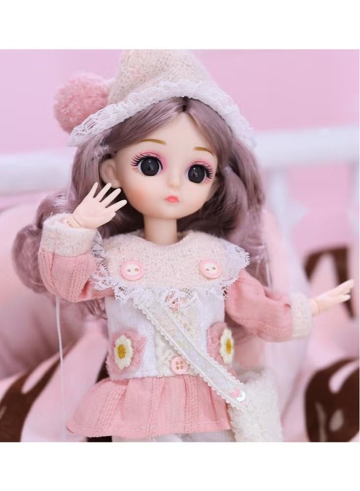 30cm Barbie Doll Toy Girl Dress up Doll Pink  - Image 1