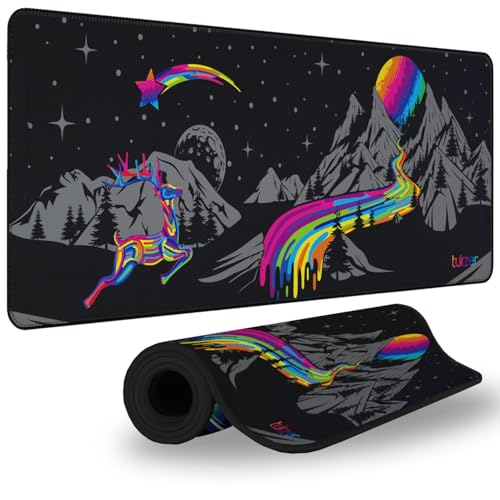 Tukzer Extended Gaming Mouse Pad, Desk Mat, High-Speed Mouse Tracking & Control | Stitched Edges, Non-Slip Rubber Base| for Computer Laptop Keyboard Office Home (Vivid) - Image 1