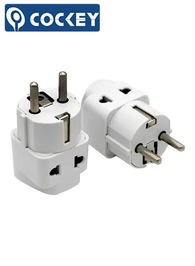 COCKEY niversal EU Plug Travel Adapter White（Pure copper） - Image 1