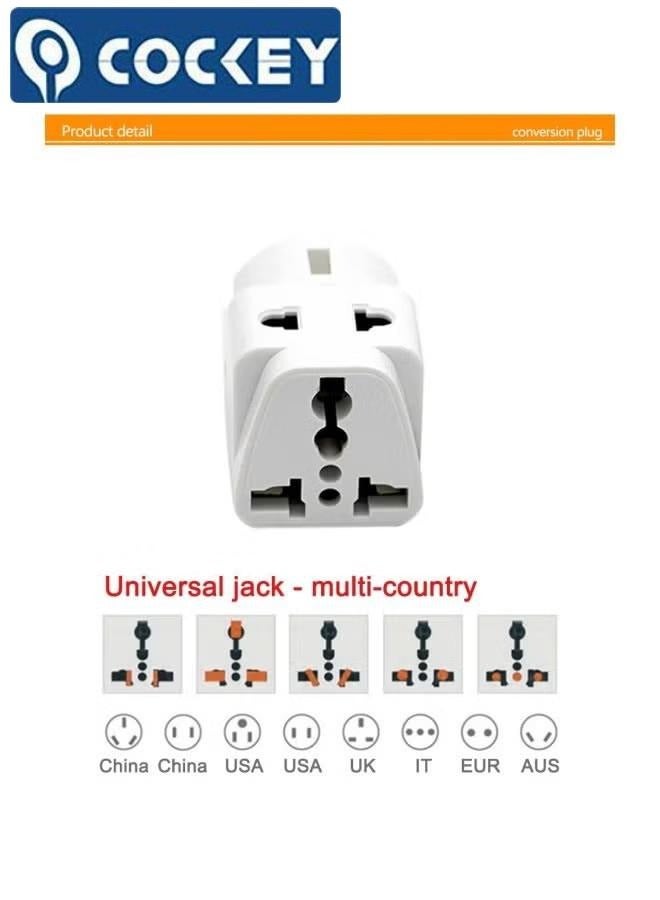 COCKEY niversal EU Plug Travel Adapter White（Pure copper） - Image 3