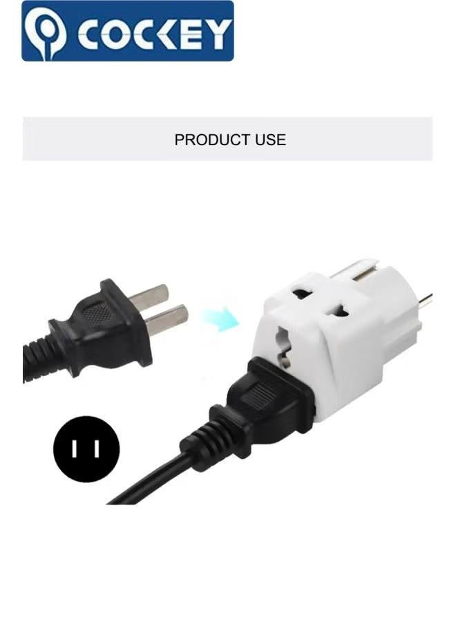 COCKEY niversal EU Plug Travel Adapter White（Pure copper） - Image 4