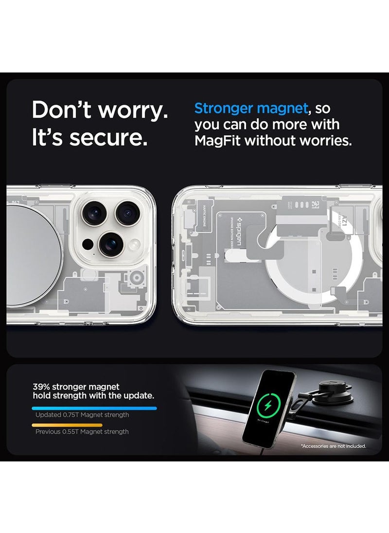 Spigen Ultra Hybrid MagFit for iPhone 15 Pro Max Case Cover with MagSafe - Zero One White  - Image 5