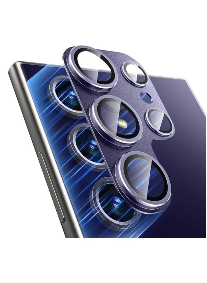 Generic For Samsung Galaxy S24 Ultra Camera Lens Protector,[Full Protection] HD Tempered Glass Screen Protector with Alloy Metal Ring Camera Cover Accessories for Galaxy S24 Ultra 6.8 Inch.(purple)  - Image 1