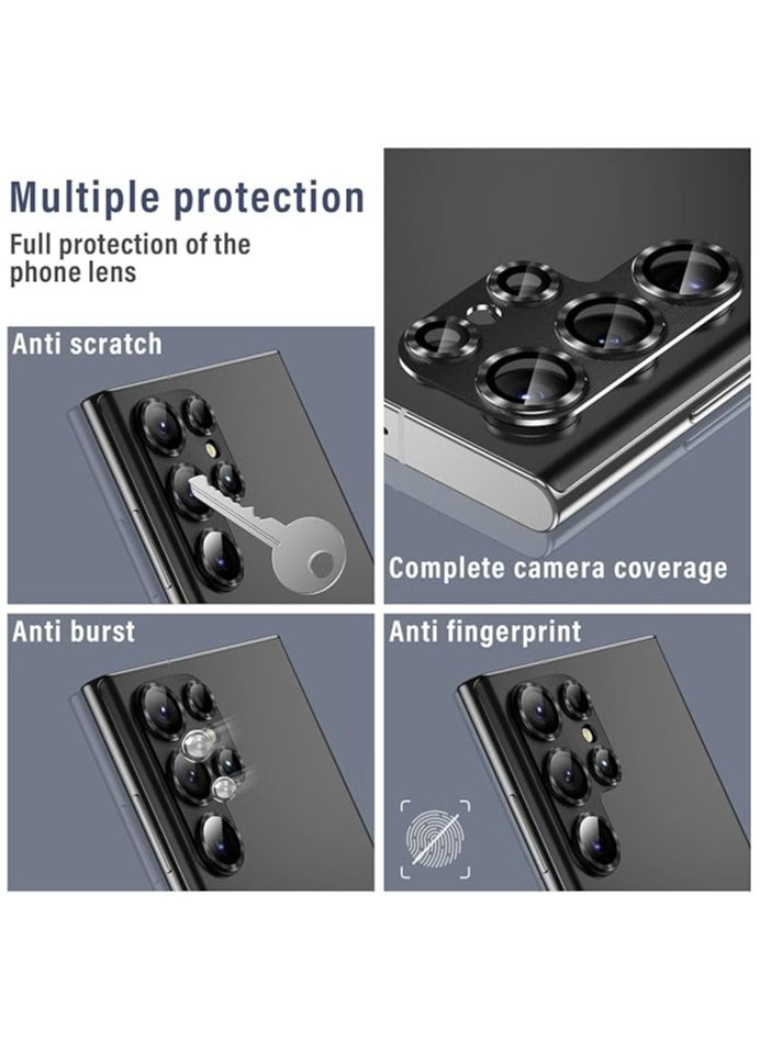 Generic For Samsung Galaxy S24 Ultra Camera Lens Protector,[Full Protection] HD Tempered Glass Screen Protector with Alloy Metal Ring Camera Cover Accessories for Galaxy S24 Ultra 6.8 Inch.(purple)  - Image 5