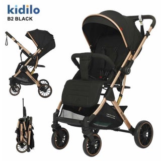 عربة أطفال Kidilo B2 بعجلات خلفية كبيرة | طيّ مدمج | مظلّة واقية من الشمس | حزام أمان | تصميم ممتصّ للصدمات | عجلات أمامية دوّارة | سلّة تخزين واسعة | مقعد مريح مناسب للتنقّل اليومي.