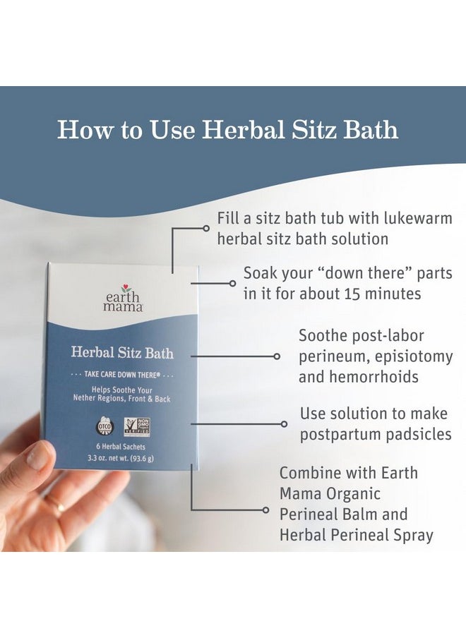 Earth Mama Earth Mama Herbal Sitz Bath | Pregnancy & Postpartum Essentials, Soothing Sitz Bath for Hemorrhoids with Witch Hazel, & Calendula, 6-Count  - Image 2