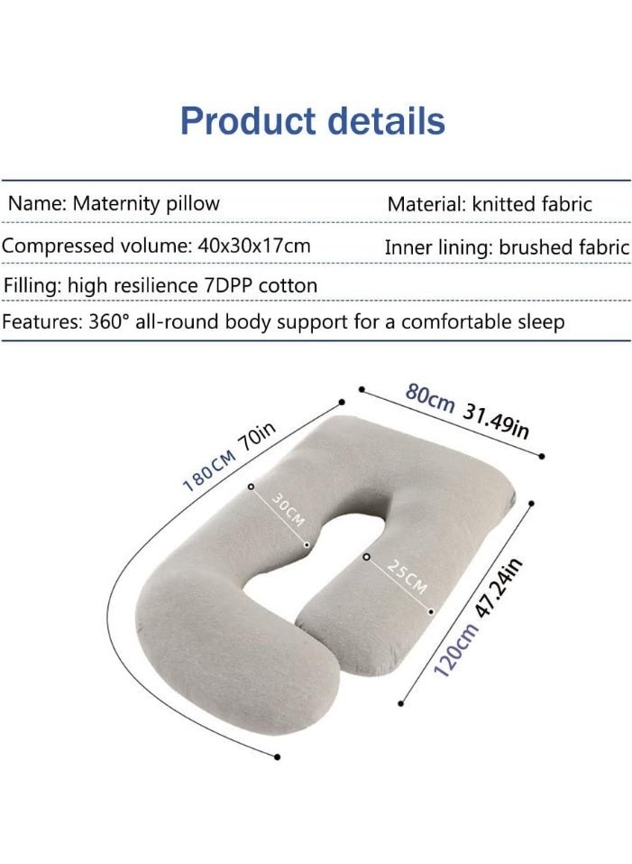 وسادة الحمل رمادي كريستال مخملية وسادة الأمومة. متعددة الوظائف على شكل G مريحة الجانب النوم وسادة التمريض وسادة العناق وسادة. دعم جسم المرأة الحامل - Image 5