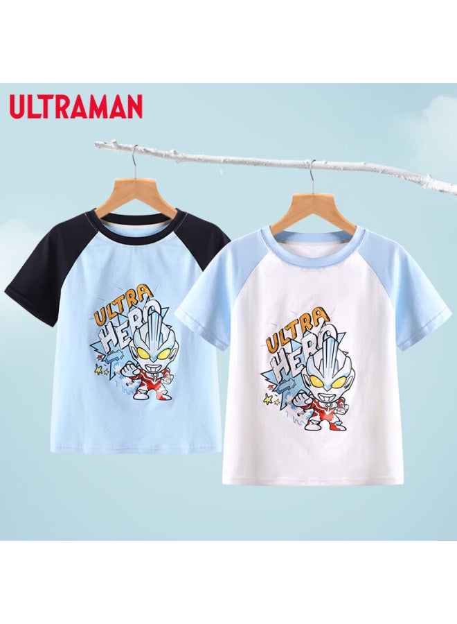 Ultraman Boys' Short Sleeve T-shirt Baby Clothes Summer Thin Top Ahm96028 Dark Blue 150cm - Image 5