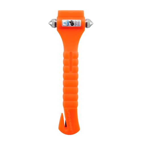 LifeHammer Brand Car Safety Hammer, The Original Emergency Escape and Rescue Tool with Seatbelt Cutter, Made in The Netherlands, Orange (2-Pack) - Image 2