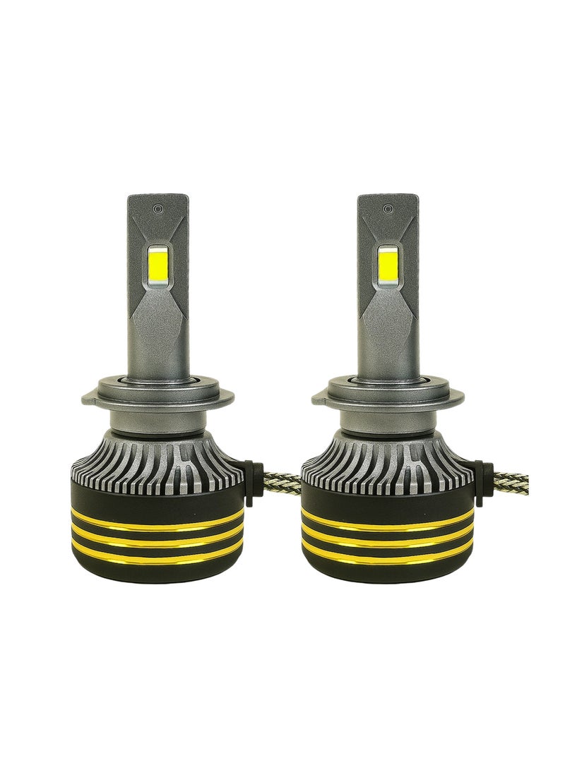 SPIDER 130W H7 LED Headlight Bulb 30000LM Super Bright 6500K White Light IP65 Waterproof Aviation Aluminum Cooling 12V-24V Car LED Conversion Kit Long Lifespan >30000Hrs - Image 1