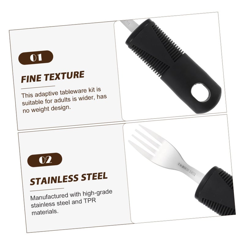 Ergonomic Adaptive Cutlery for Elderly Non Slip TPR Handle Rehabilitation Utensil Kit - Image 5