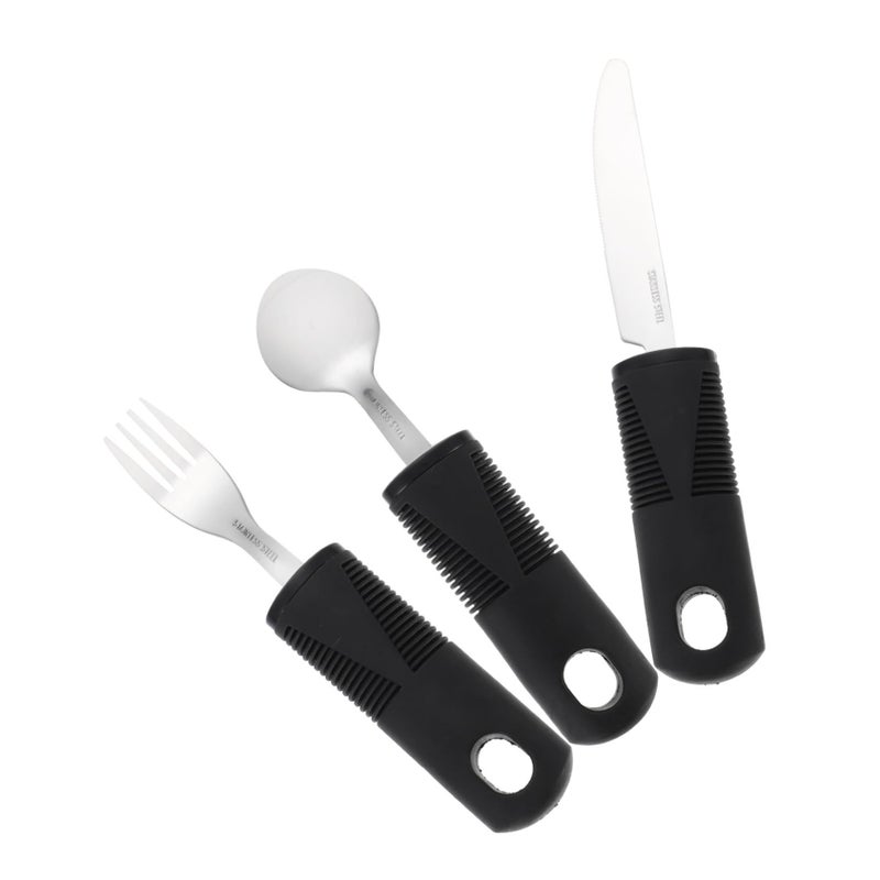 Ergonomic Adaptive Cutlery for Elderly Non Slip TPR Handle Rehabilitation Utensil Kit - Image 2