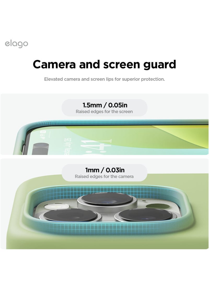 Elago Liquid Silicone for iPhone 16 Pro MAX Case Cover Full Body Protection, Shockproof, Slim, Anti-Scratch Soft Microfiber Lining - Pastel Green - Image 5