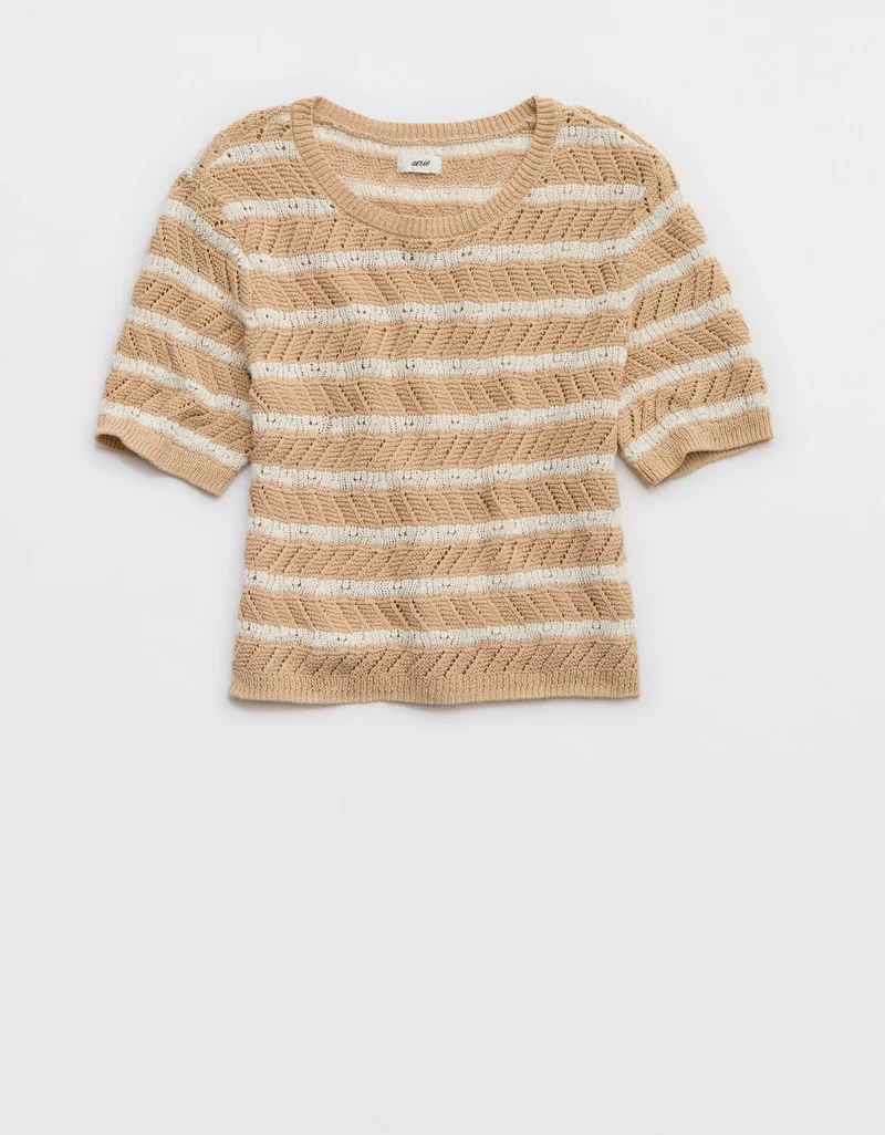 Aerie  Aerie Fitted Short Sleeve Sweater for Women | Best Price UAE