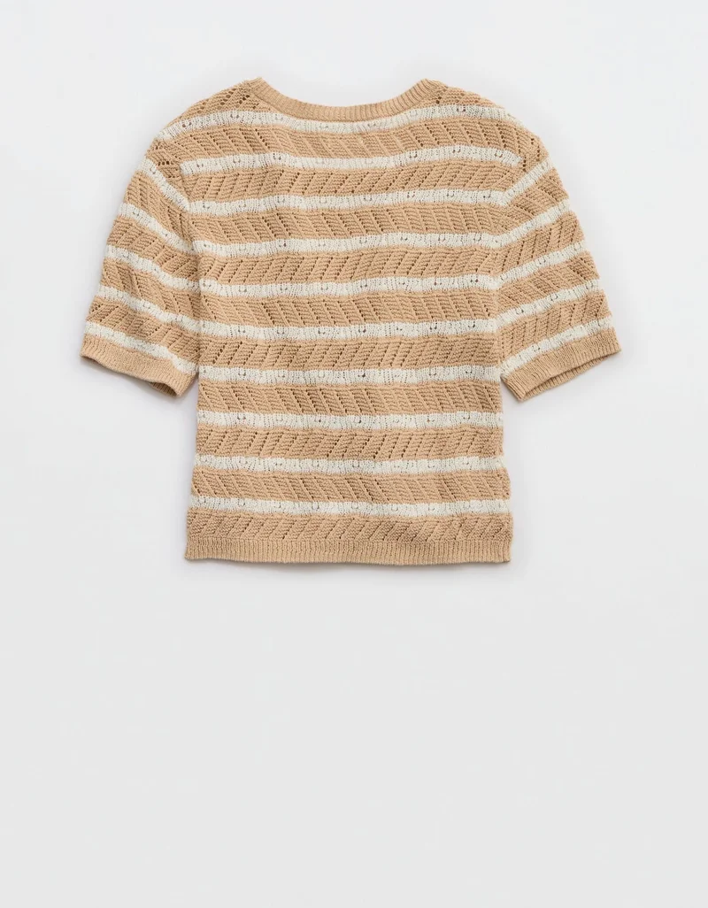Aerie  Aerie Fitted Short Sleeve Sweater for Women | Best Price UAE