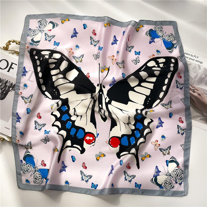 Factory wholesale scarves ladies scarf shawls 70cm Korean small square silk satin printed spring and summer sunscreen scarf  - Image 1