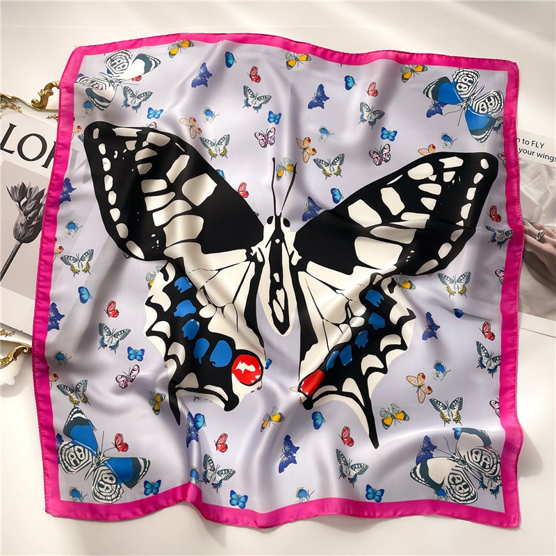Factory wholesale scarves ladies scarf shawls 70cm Korean small square silk satin printed spring and summer sunscreen scarf  - Image 2