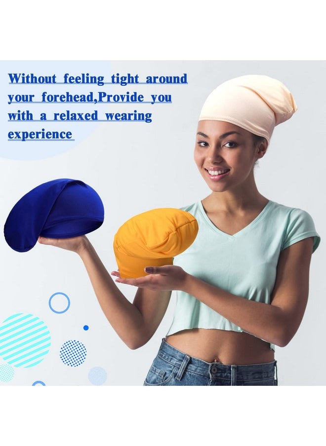 Janmercy - 8 Pieces Unisex Dreadlock Cap Dreadlock Spandex Cap Long Hair Dreads Head Wrap Sleep Bonnet Full Cover For Men 15 X 9 Inch (Multi Color) - Image 1