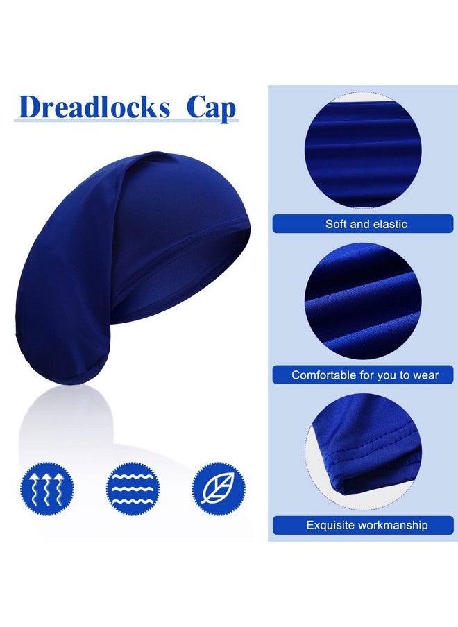Janmercy - 8 Pieces Unisex Dreadlock Cap Dreadlock Spandex Cap Long Hair Dreads Head Wrap Sleep Bonnet Full Cover For Men 15 X 9 Inch (Multi Color) - Image 1