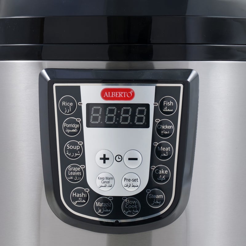 Alberto stainless steel electric pressure cooker 6L, 1000W, black - Image 3
