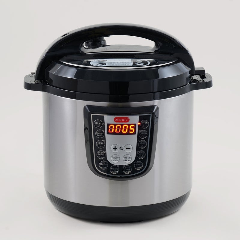 Alberto stainless steel electric pressure cooker 6L, 1000W, black - Image 1