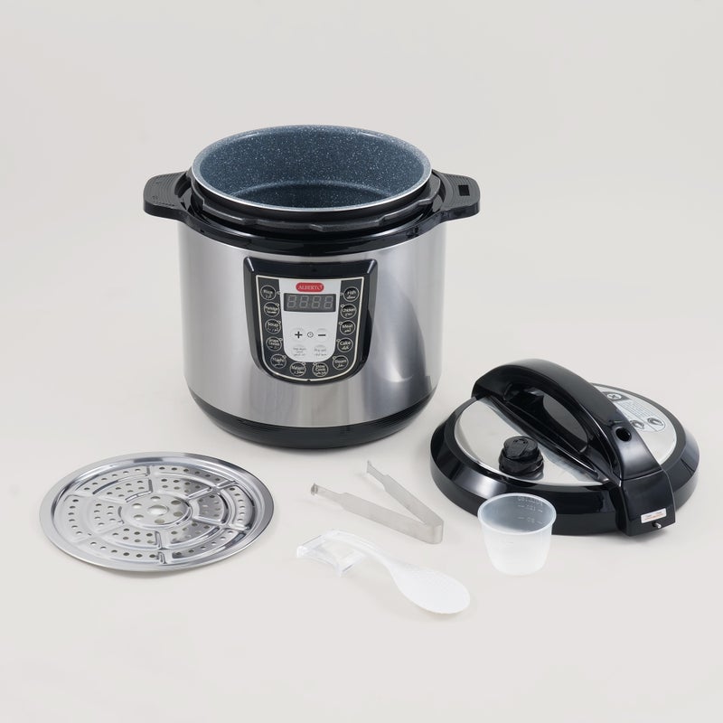 Alberto stainless steel electric pressure cooker 6L, 1000W, black - Image 2