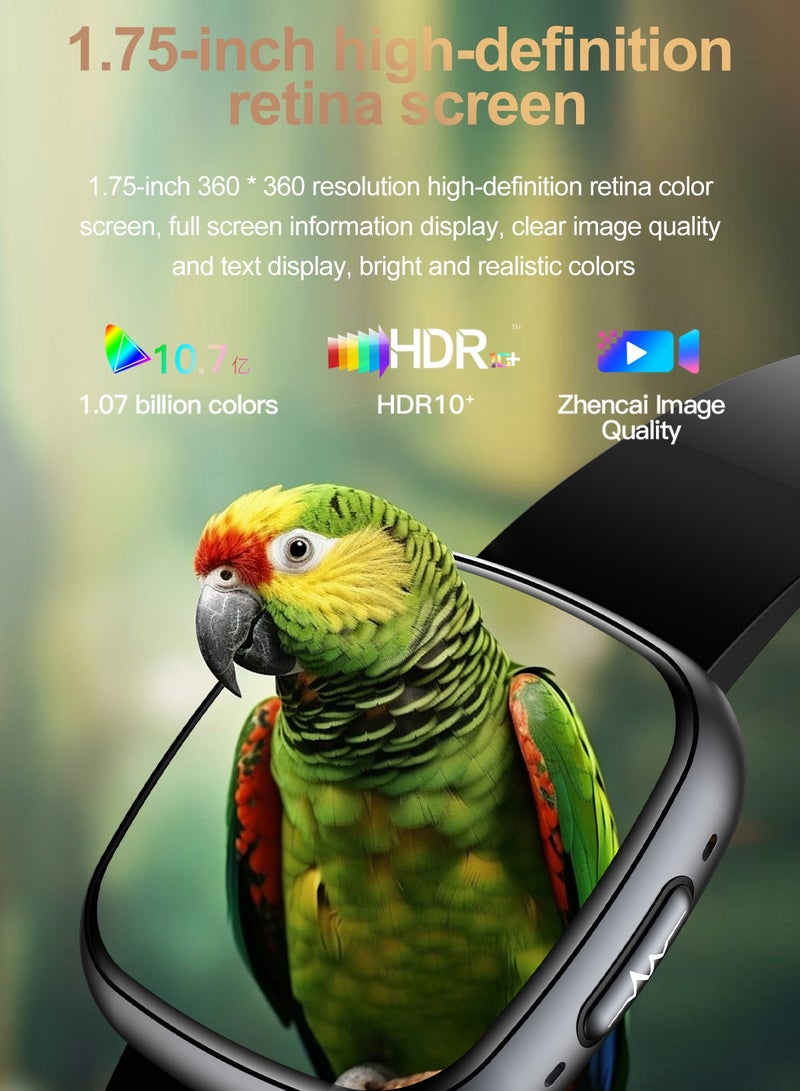 RollsTimi  Men's/Women Smartwatch, 1.75 Inch High Definition Full Screen Touch, Message Reminder, Point Reminder, Multiple Exercise Modes, Exercise Health Sleep Monitoring, Multi Language Selection, RT ET593 - Image 5