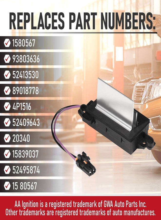 AA Ignition HVAC Blower Motor Resistor - Compatible with Chevy, Cadillac, GMC and Other GM Vehicles - Silverado, Trailblazer, Envoy, Sierra, Rainier - HVAC Control Module - Replaces 1580567, 93803636, 89018778 - Image 3