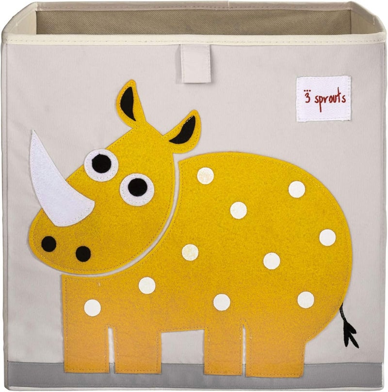 3 Sprouts Cube Storage Box - Organizer Container for Kids & Toddlers - Rhino - Image 1