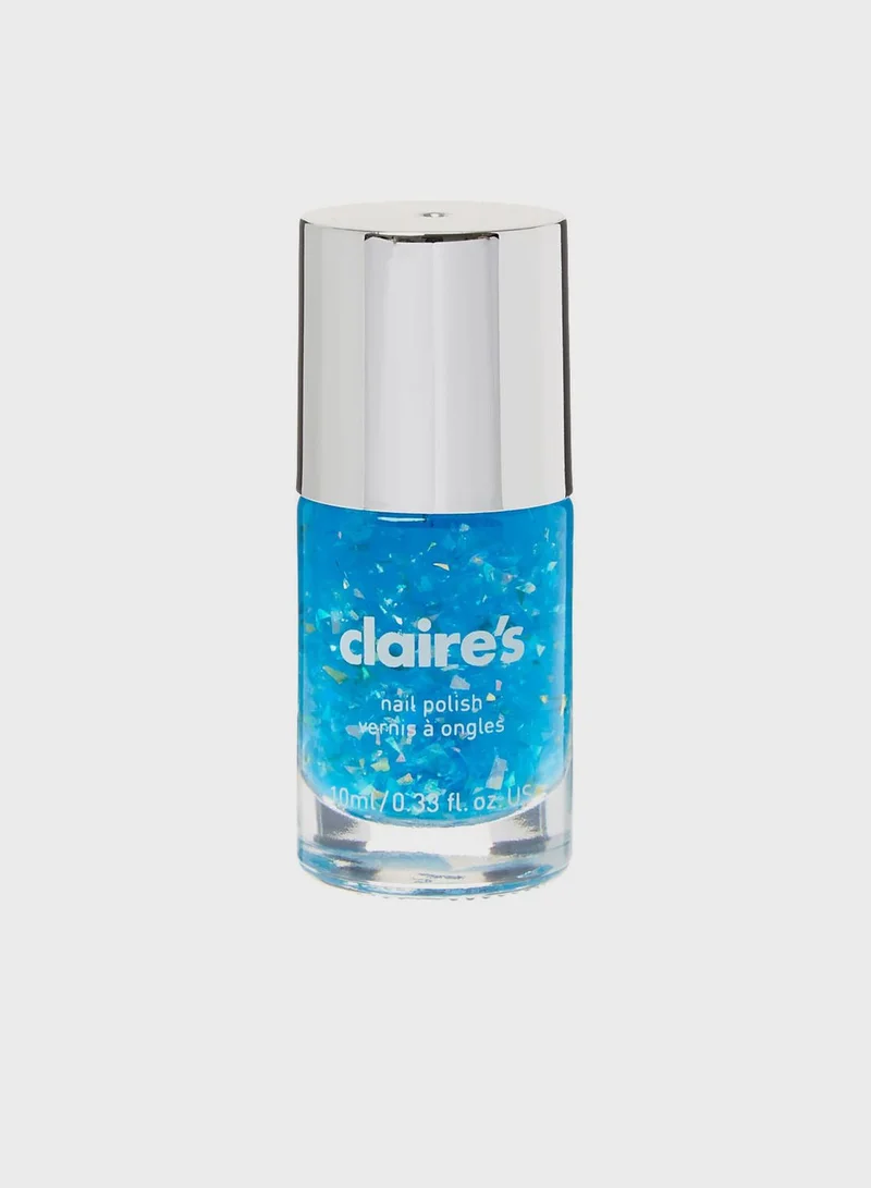 Claires Foil Flakes Nail Polish - Blue