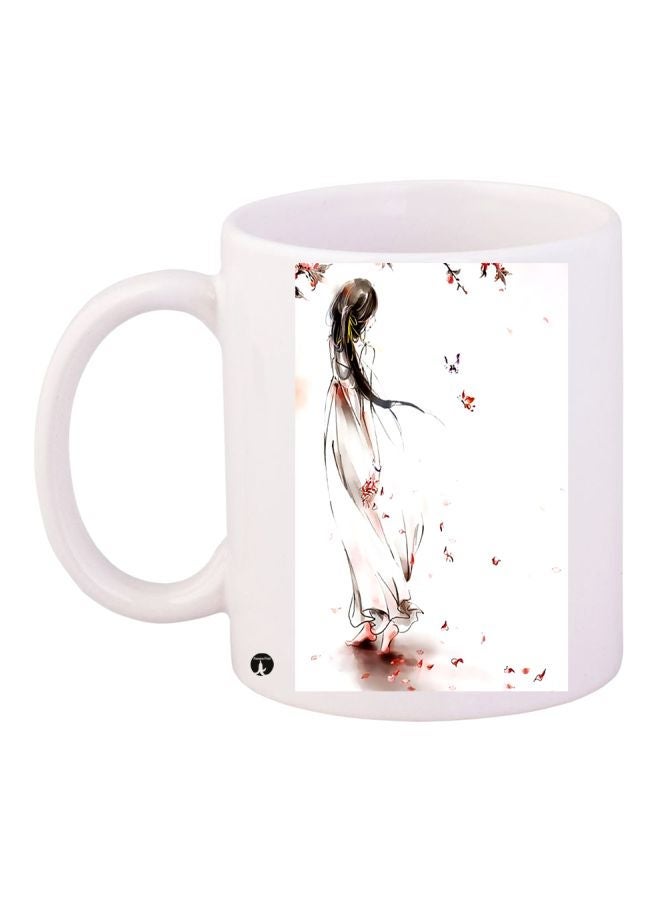 Girl Printed Coffee Mug White/Pink/Black 11ounce