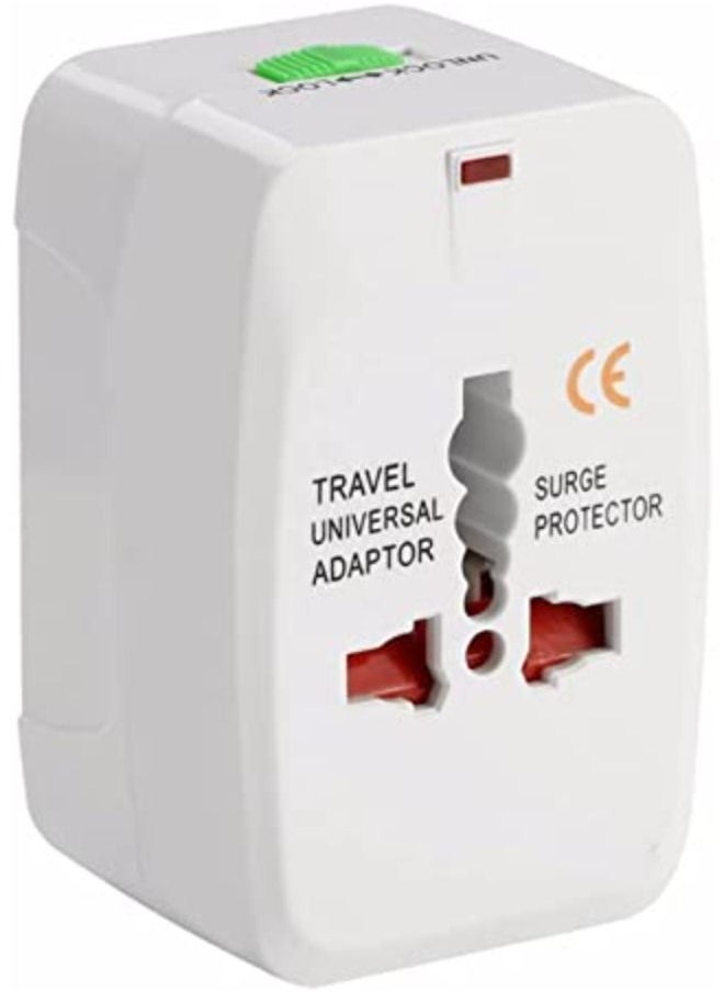 SHOPI Universal World Wide Travel Charger Adapter Plug All-In-One Ac Power Socket Adapter Converter Us Uk Au Eu Plug White  - Image 1