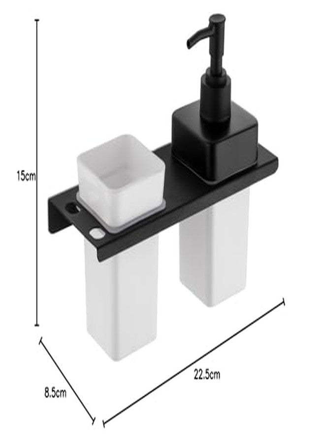 ALTON AQB9283 SS-304 Grade, Soap Dispenser + Tumbler Holder, Wall Mounted, Black - Image 2