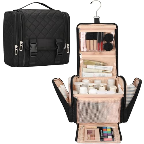 TANTO Hanging Toiletry Bag for Women, Travel Toiletry Bag Standing Toiletry Organizer with Hook Large Makeup Cosmetic Bag Portable Hanging Toiletry Organizer Bags for Full-Size Toiletries, Accessories - Image 1