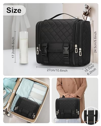 TANTO Hanging Toiletry Bag for Women, Travel Toiletry Bag Standing Toiletry Organizer with Hook Large Makeup Cosmetic Bag Portable Hanging Toiletry Organizer Bags for Full-Size Toiletries, Accessories - Image 5