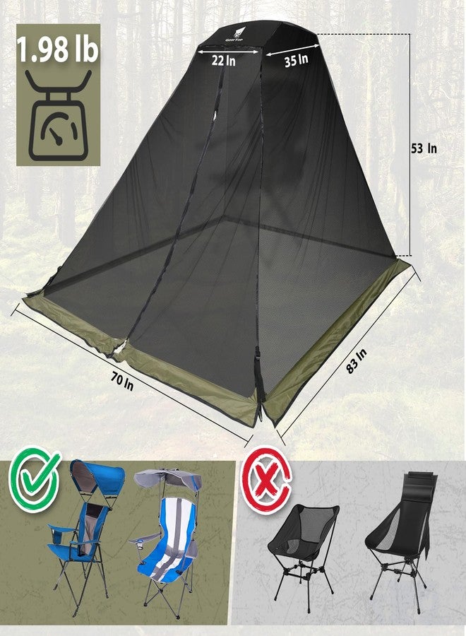 GEERTOP Portable Mosquito Net Cover for Outdoor Chairs with Canopy, Ultralight Mesh Screen Netting with Zipper, Chair Shade Attachment for Camping Fishing Hunting - Image 4
