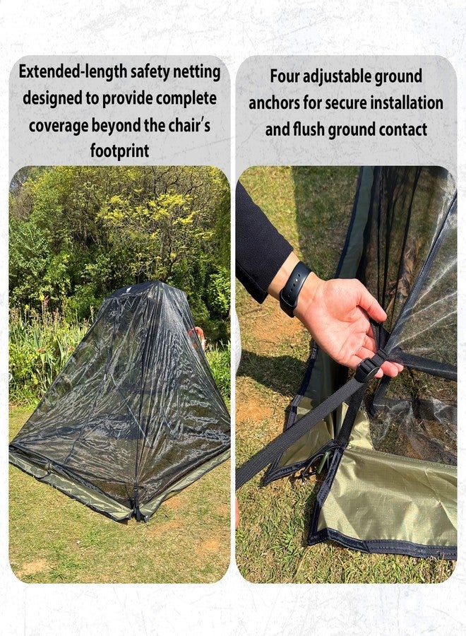 GEERTOP Portable Mosquito Net Cover for Outdoor Chairs with Canopy, Ultralight Mesh Screen Netting with Zipper, Chair Shade Attachment for Camping Fishing Hunting - Image 2