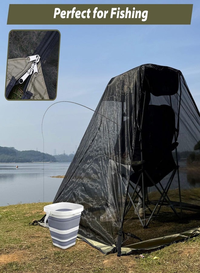 GEERTOP Portable Mosquito Net Cover for Outdoor Chairs with Canopy, Ultralight Mesh Screen Netting with Zipper, Chair Shade Attachment for Camping Fishing Hunting - Image 5