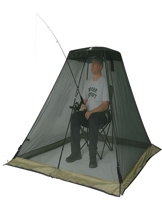 GEERTOP Portable Mosquito Net Cover for Outdoor Chairs with Canopy, Ultralight Mesh Screen Netting with Zipper, Chair Shade Attachment for Camping Fishing Hunting - Image 1
