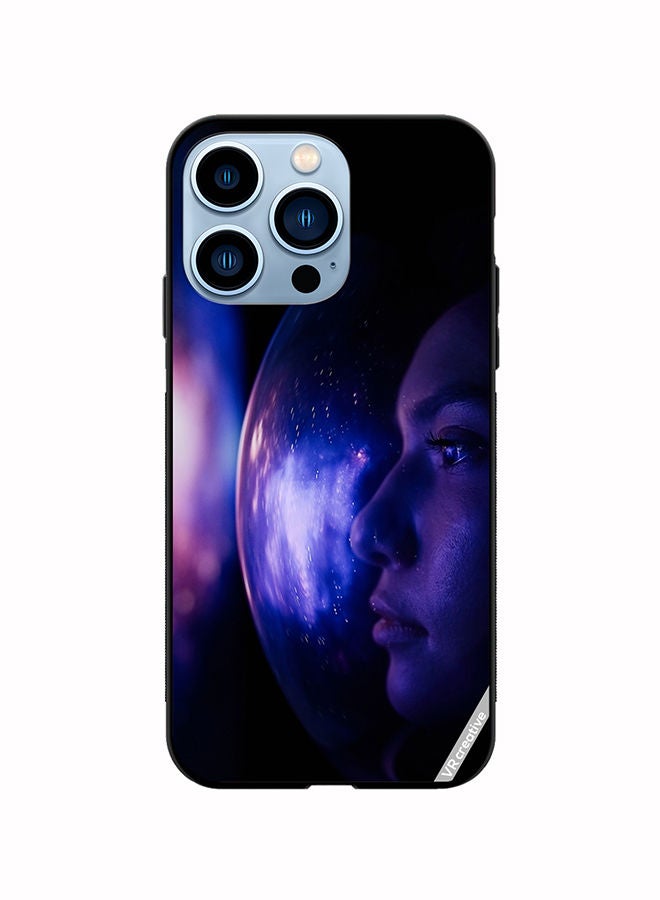VR CREATIVE Protective Case Cover For Apple iPhone 14 Pro Woman Astronaut In Space On Planet Orbit Design Multicolour - Image 1