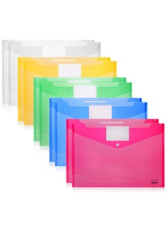 Mr. Pen Plastic Envelopes 10 Pack A4 Letter Size Assorted Colors Plastic Envelopes With Snap Closure Plastic Envelopes For Documents Document Envelope Poly Envelope File Envelopes  - Image 1