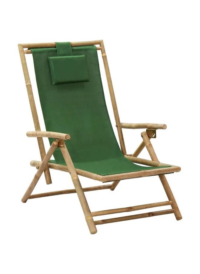 vidaxl Reclining Relaxing Chair Green Bamboo And Fabric  - Image 1