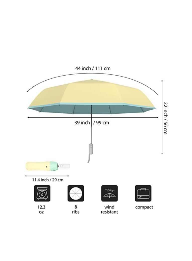 مظلة سفر صغيرة مدمجة محمولة للشمس والمطر مقاومة للرياح مع حماية 99% من الأشعة فوق البنفسجية للنساء والرجال حماية من الشمس - مظلة قابلة للطي للأشعة فوق البنفسجية مقاومة للرياح مدمجة - Image 4
