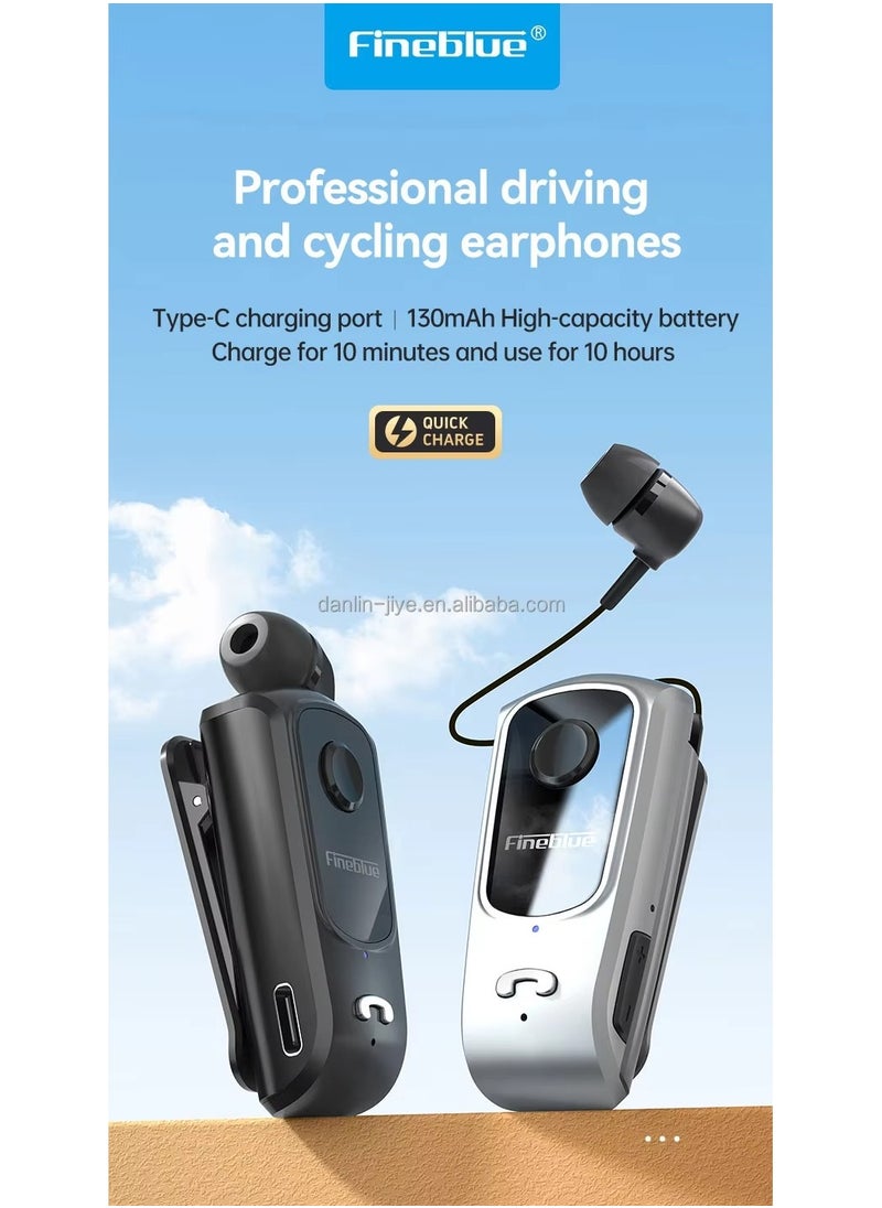 Fineblue - Fineblue F920 Clip-on Lotus Wireless Headset Bluetooth 5.3 Headphones with Mic Power Display Earbud Noise Cancelling Auriculares - Image 1