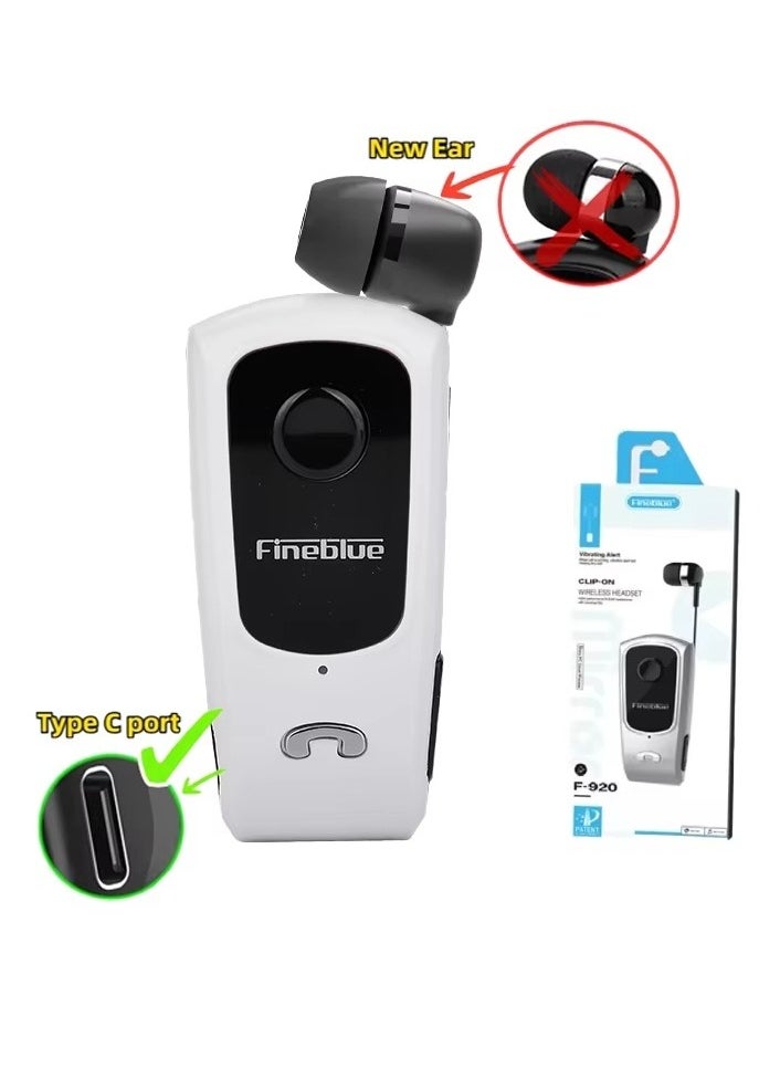 Fineblue - Fineblue F920 Clip-on Lotus Wireless Headset Bluetooth 5.3 Headphones with Mic Power Display Earbud Noise Cancelling Auriculares - Image 1
