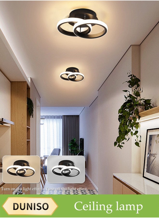 DUNISO LED Ceiling Light，Adjustable in Three Colors，Suitable for Balcony, Hallway, Foyer, Bedroom,Black  - Image 1