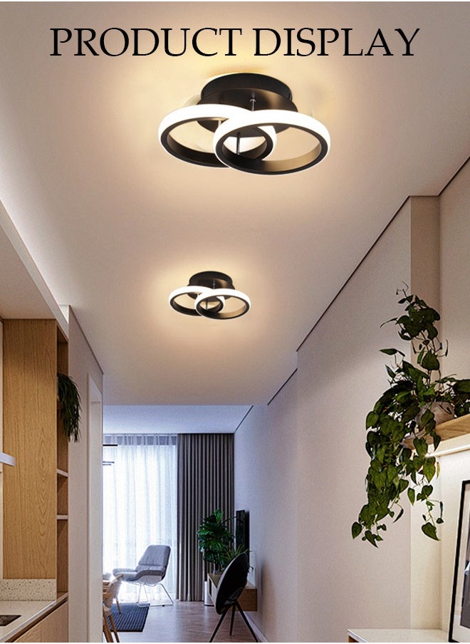 DUNISO LED Ceiling Light，Adjustable in Three Colors，Suitable for Balcony, Hallway, Foyer, Bedroom,Black  - Image 4