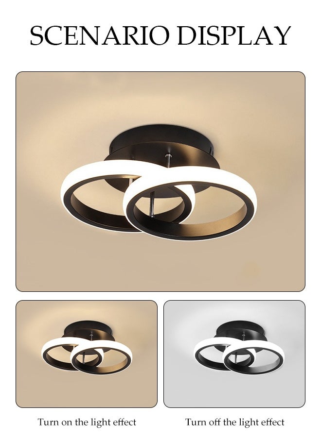 DUNISO LED Ceiling Light，Adjustable in Three Colors，Suitable for Balcony, Hallway, Foyer, Bedroom,Black  - Image 5